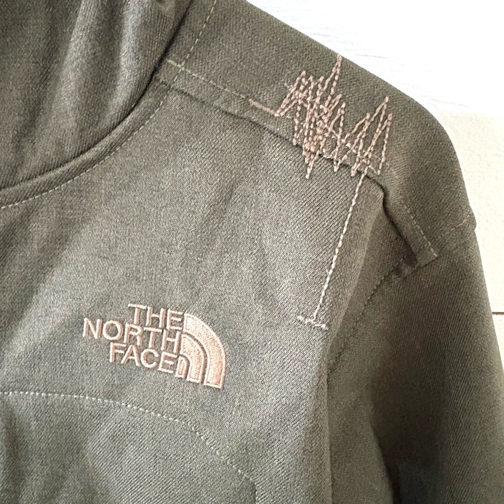 The North Face Apex Softshell Jacket Mens Small Green Hooded Full Zip - Picture 3 of 11